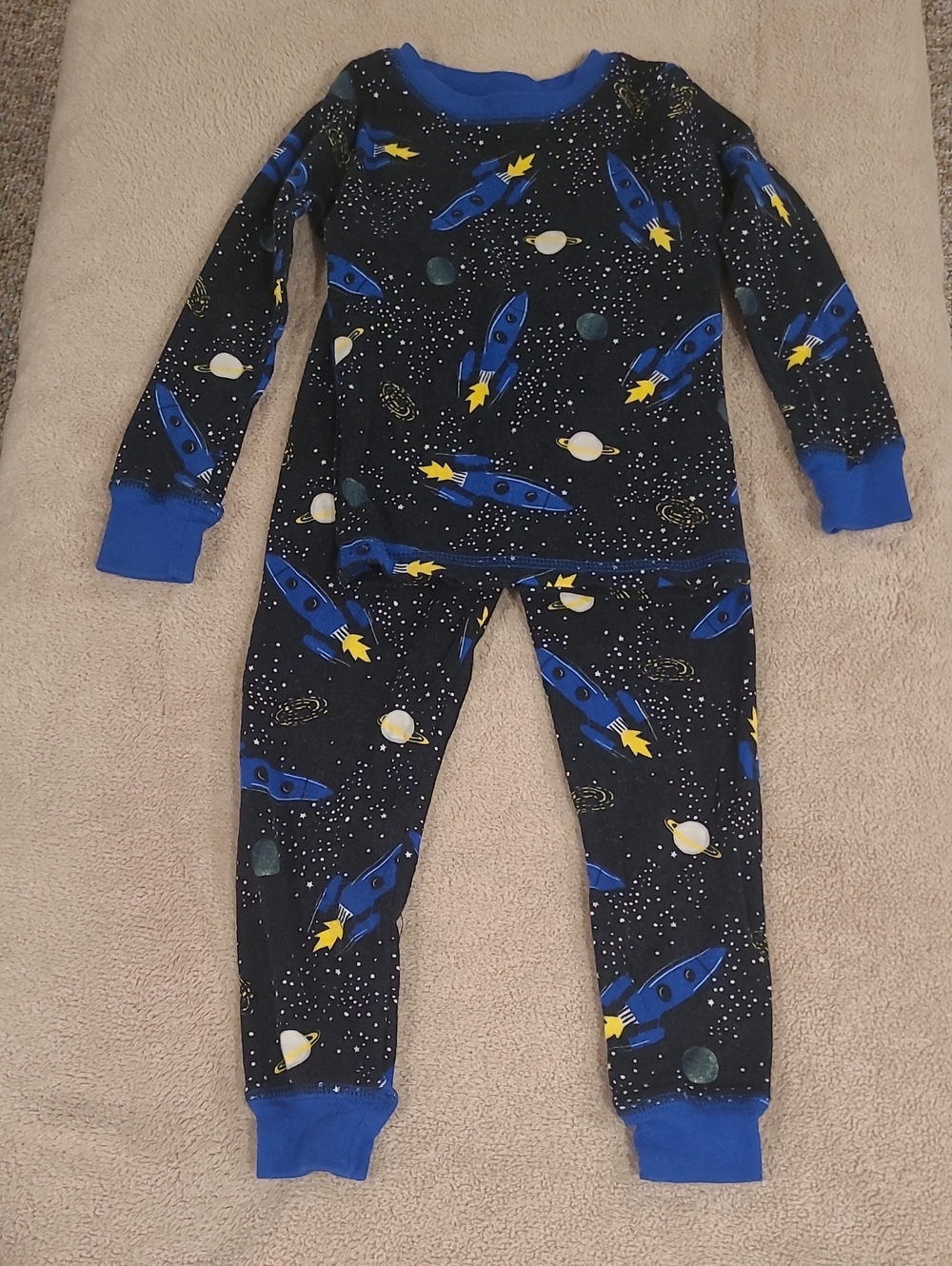 Carter's Blue Rocket Space Pajama Set 3T